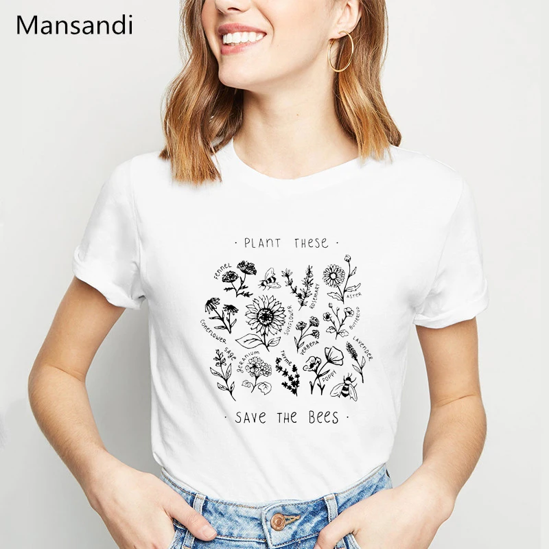 Plant These Wildflower graphic tees women t shirt Harajuku shirt vogue tshirt Save The Bees print female T-shirt streetwear tops
Plant These Wildflower graphic tees women t shirt Harajuku shirt vogue tshirt Save The Bees print female T-shirt streetwear tops
