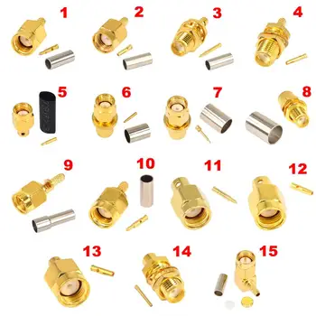 5 PCS RF Coaxial Connector Crimp SMA male female Connector for Cables