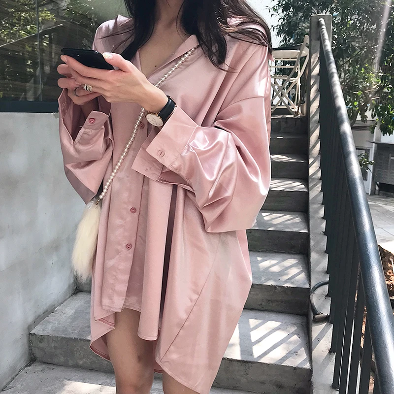 Autumn Women Shirt Button Turn-down Collar Solid Chic Vintage Loose Long Shirt Fashion All-match Femme Chemise Camicia Blusa
Autumn Women Shirt Button Turn-down Collar Solid Chic Vintage Loose Long Shirt Fashion All-match Femme Chemise Camicia Blusa