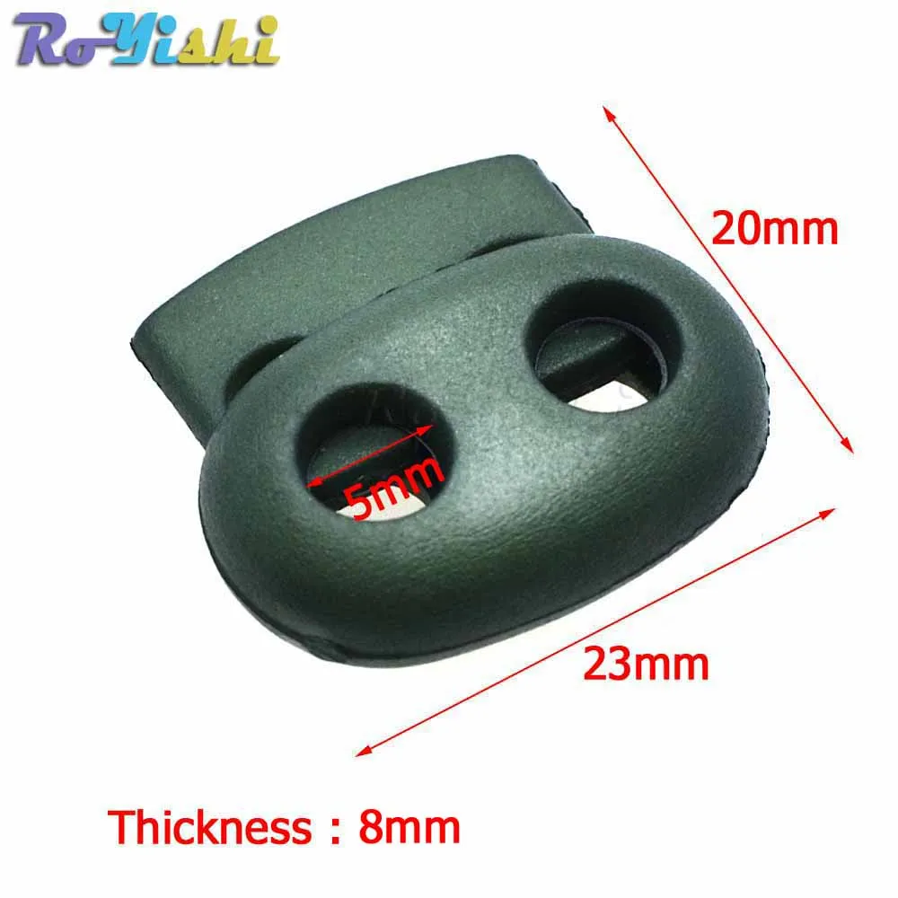 Description Picture 3 of item12 Pcs/Pack Mixed Colorful 5mm Hole Plastic Stopper Cord Lock Bean Toggle Clip Apparel Shoelace Sportswear Accessorie