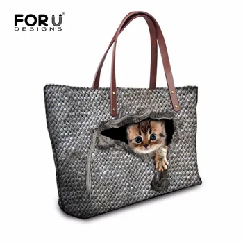 FORUDESIGNS High Quality Women Handbags Cute 3D Animal Cat Printing Top Handle Bags Tote Large Ladies Travel Handbags Bolsa
FORUDESIGNS High Quality Women Handbags Cute 3D Animal Cat Printing Top Handle Bags Tote Large Ladies Travel Handbags Bolsa