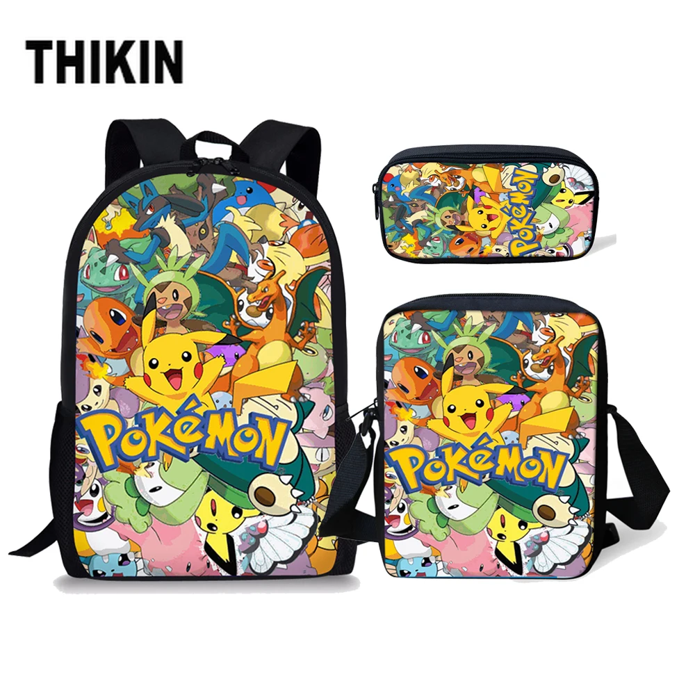THIKN 3PCS School Bag Set Cartoon Anime Pokemon Kids Backpack for Girls Boys Children Travel Daypack Orthopedic Pikachu Bookbags
THIKN 3PCS School Bag Set Cartoon Anime Pokemon Kids Backpack for Girls Boys Children Travel Daypack Orthopedic Pikachu Bookbags