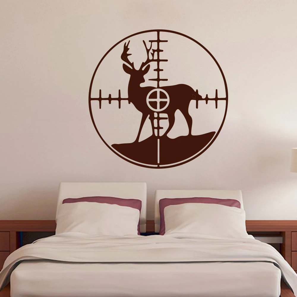Deer In Crosshairs Die Wall Sticker Bedroom Living Room Animal Forest Jungle Hunt Hunter Decal Children Vinyl | Дом и сад