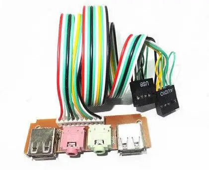 Новый корпус спереди Панель 2 Порты и разъёмы USB 0 + микрофон 3 5 мм аудио Кабель 7 8 см