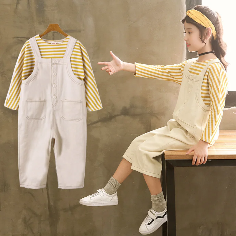 2019 Spring New Korean Girls Children's Big Children Sports Casual Bib Two Sets Of Children's Suits
2019 Spring New Korean Girls Children's Big Children Sports Casual Bib Two Sets Of Children's Suits