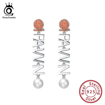 ORSA JEWELS Real Sterling Silver 925 Women Drop Earrings Chess Long Letter Style Simulated Pearl Female Earrings Jewelry SE142
ORSA JEWELS Real Sterling Silver 925 Women Drop Earrings Chess Long Letter Style Simulated Pearl Female Earrings Jewelry SE142