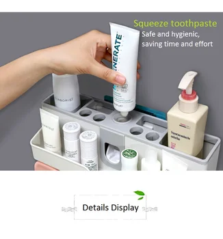 Bathroom Accessories Sets Wall Toothbrush Holder with Cups Automatic Toothpaste Squeezer Dispenser Bathroom Storage Rack
Bathroom Accessories Sets Wall Toothbrush Holder with Cups Automatic Toothpaste Squeezer Dispenser Bathroom Storage Rack