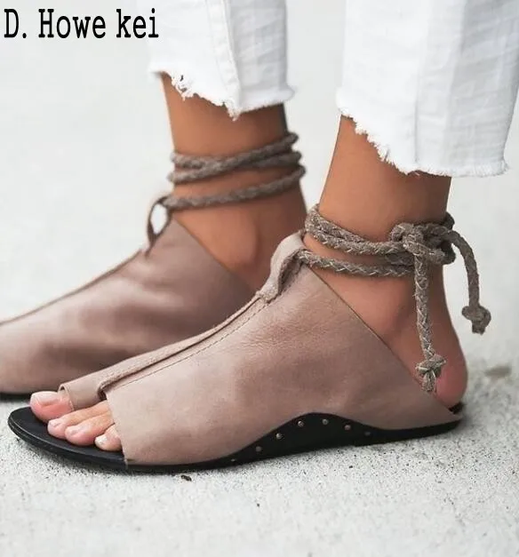 D. Howe kei Summer Women Peep Toe Shoes Sandals Sandals Rome Stylish Shoes Women Flats Cross Tie Sandals Sapatos Mujer
D. Howe kei Summer Women Peep Toe Shoes Sandals Sandals Rome Stylish Shoes Women Flats Cross Tie Sandals Sapatos Mujer