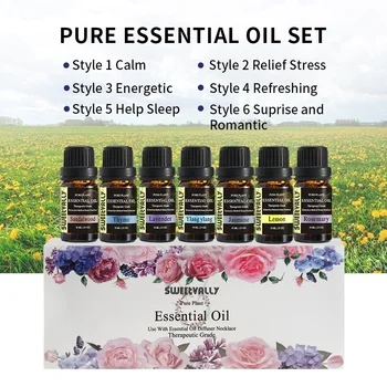 6 Style 10ml Essential Oil Set Water Solution Natural Plant Aromatherapy Relaxing Fragrance Oil for Car Air Humidifier Freshener
6 Style 10ml Essential Oil Set Water Solution Natural Plant Aromatherapy Relaxing Fragrance Oil for Car Air Humidifier Freshener