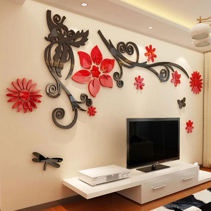 Wholesale Romantic wall sticker flower vine Tree 3d stereo acrylic crystal wall stickers Modern living room TV Sofa home decor
Wholesale Romantic wall sticker flower vine Tree 3d stereo acrylic crystal wall stickers Modern living room TV Sofa home decor