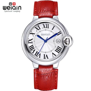 WEIQIN Date Rome Style 50m Waterproof Silver Case Genuine Leather Strap Watches Women Lady Fashion Dress Wrist Watch Hours Clock
WEIQIN Date Rome Style 50m Waterproof Silver Case Genuine Leather Strap Watches Women Lady Fashion Dress Wrist Watch Hours Clock