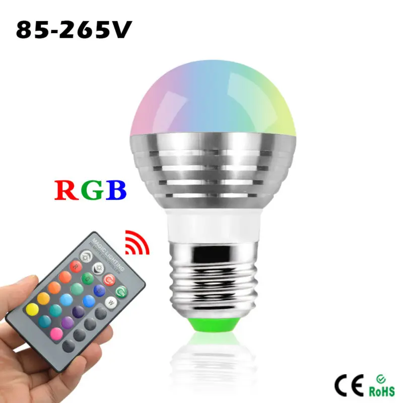 16 Colors RGB Christmas Decor Atmosphere LED Night light E27 5W 110V - 220V LED lamp Spotlight Bulb + IR Remote
16 Colors RGB Christmas Decor Atmosphere LED Night light E27 5W 110V - 220V LED lamp Spotlight Bulb + IR Remote