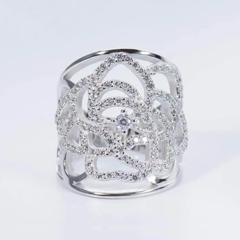 Ruifan European Style Zircon CZ Big Wide Flower 925 Sterling Silver Ring Engagement Wedding Band Rings Women Men Jewelry YRI074
Ruifan European Style Zircon CZ Big Wide Flower 925 Sterling Silver Ring Engagement Wedding Band Rings Women Men Jewelry YRI074