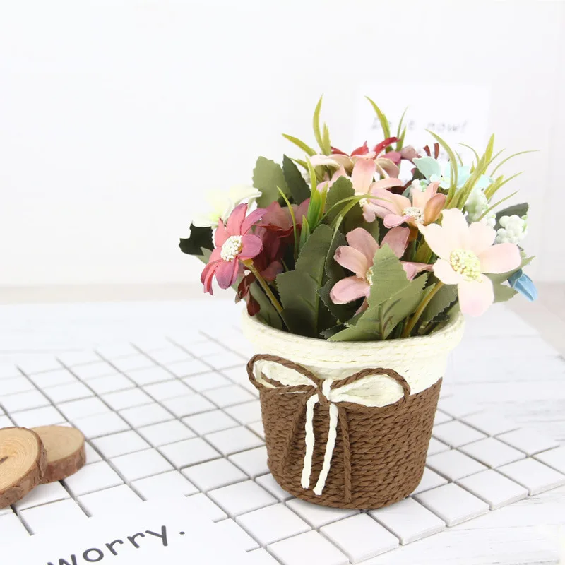 Artificial Plant Chrysanthemum Rattan Weaving Hemp Rope Simulation Flowers Set PottedHome Office Decoration Table decoration
Artificial Plant Chrysanthemum Rattan Weaving Hemp Rope Simulation Flowers Set PottedHome Office Decoration Table decoration
