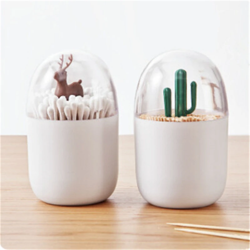 1Pc New Creative Cute Toothpick Box Cotton Swab Box Cactus Tree Rabbit Deer Organizer Decorative Table Accessories
1Pc New Creative Cute Toothpick Box Cotton Swab Box Cactus Tree Rabbit Deer Organizer Decorative Table Accessories