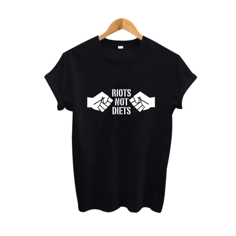 Фото love Riots Not Diets Funny T Shirt Female Vegetarian Graphic Slogan Summer Tshirts Hipster Tumblr Tees Women Clothing T-shirt | Женская