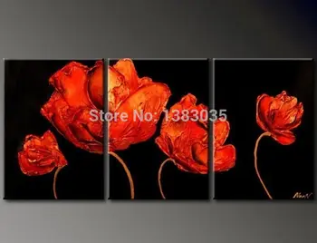 Hand Painted Modern Abstract 3 Panel Red And Black Paintings Of Flowers Oil Pictures Canvas Art Home Decoration Set
Hand Painted Modern Abstract 3 Panel Red And Black Paintings Of Flowers Oil Pictures Canvas Art Home Decoration Set