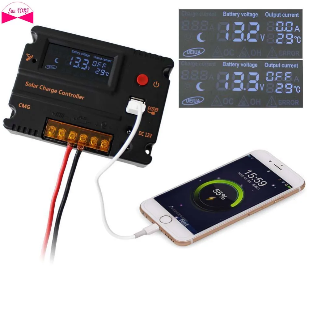 20A LCD Solar Panel Battery Regulator Charge Controller 12V 24V Auto Switch 2016 APJ
20A LCD Solar Panel Battery Regulator Charge Controller 12V 24V Auto Switch 2016 APJ