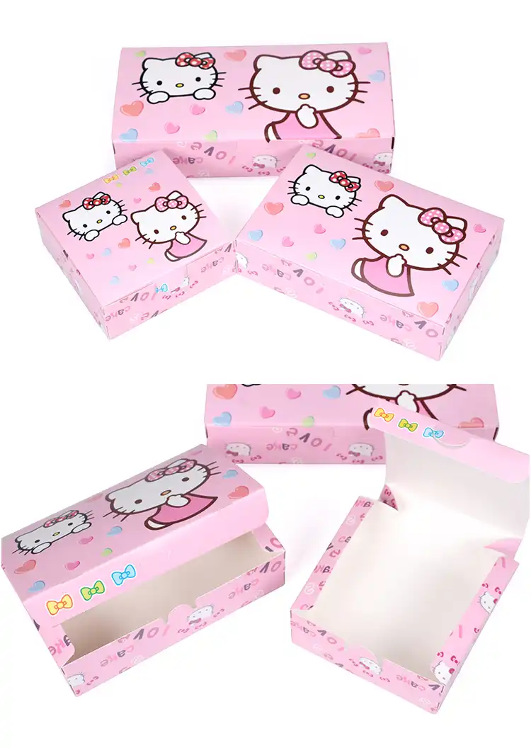 3 size hello kitty moon cake paper box party favor gift box 100