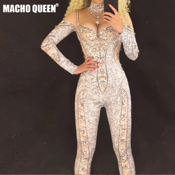 Sparkly Silver Crystals Jumpsuits Shining Big Stones Long Sleeves Lux Performance Dance Costume Prom Party Celebrity Clothing
Sparkly Silver Crystals Jumpsuits Shining Big Stones Long Sleeves Lux Performance Dance Costume Prom Party Celebrity Clothing
