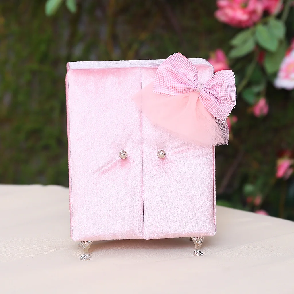 Multifunctional Pink Closet Shape Jewelry Box Bracelet Ring Display Organizer Holder with Built-in Makeup Mirror for Earring Multifunctional Pink Closet Shape Jewelry Box Bracelet Ring Display Organizer Holder with Built-in Makeup Mirror for Earring