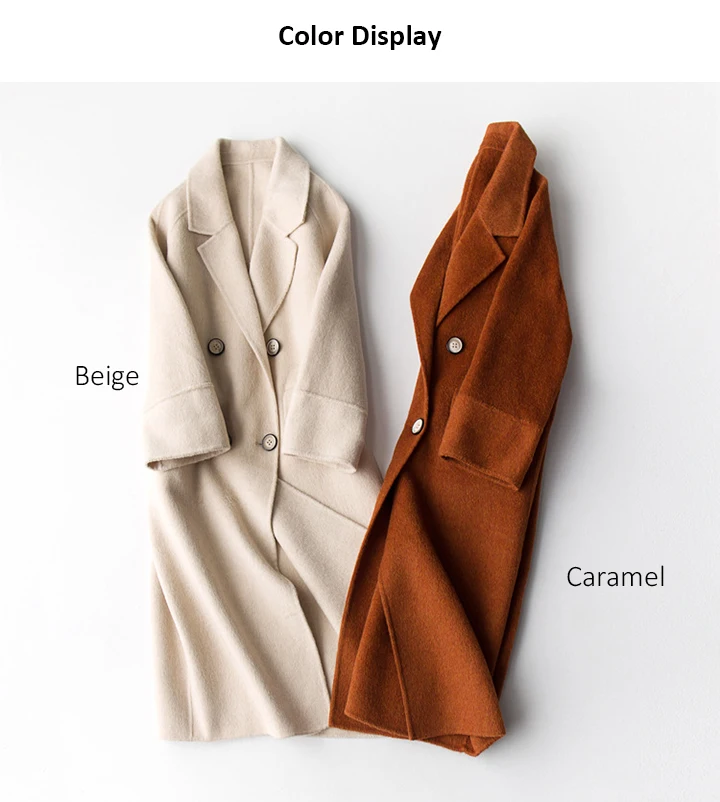 Spring Winter Wool Coat Women Double-sided Cashmere Jacket Thickening Joker Lady's Alpaca Clothing Drop Shoulder England Style (4)