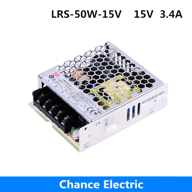 LRS-50W-15V Meanwell Switching Power Supply for LED Driver Strip AC 100-240V Input to DC 3.4A 15V 50w Power adapter
LRS-50W-15V Meanwell Switching Power Supply for LED Driver Strip AC 100-240V Input to DC 3.4A 15V 50w Power adapter