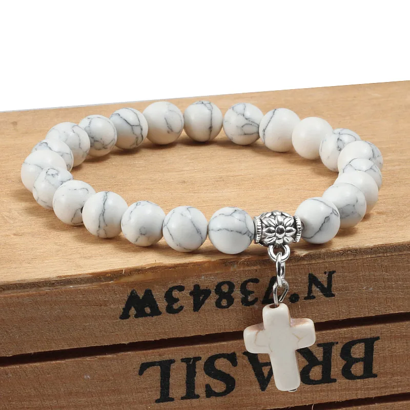 14 Color Trendy Cross Beads Bracelets&Bangles for Men Natural Volcanic Stone Strand Bracelet Handmade Women Prayer Jewelry Homme
14 Color Trendy Cross Beads Bracelets&Bangles for Men Natural Volcanic Stone Strand Bracelet Handmade Women Prayer Jewelry Homme