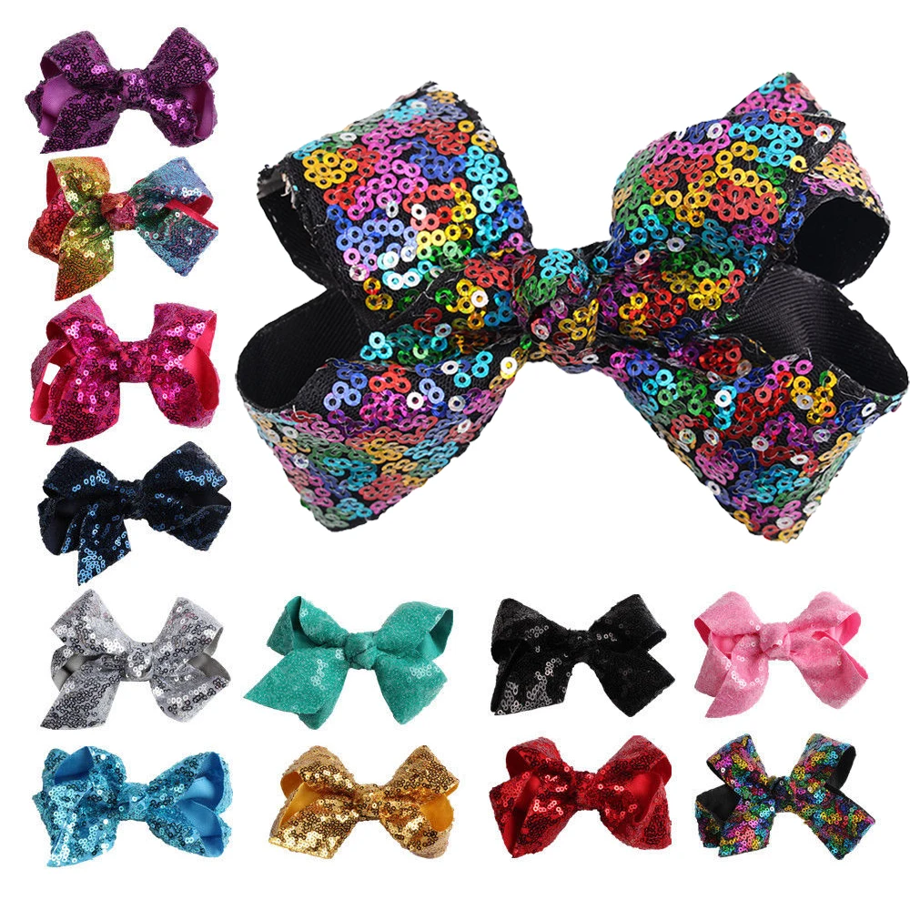 New Baby Girl Accessories Rainbow 12cm Large Sequin Hair Bows Girl Bling Sequin Clips Hairgrips New
New Baby Girl Accessories Rainbow 12cm Large Sequin Hair Bows Girl Bling Sequin Clips Hairgrips New
