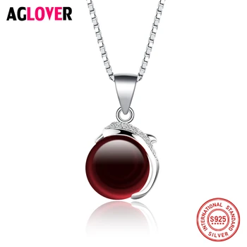 925 Sterling Silver Woman Necklace AAA Red Crystal 10mm Ruby Round Pendant Necklace Female Charm Fashion Jewelry
925 Sterling Silver Woman Necklace AAA Red Crystal 10mm Ruby Round Pendant Necklace Female Charm Fashion Jewelry