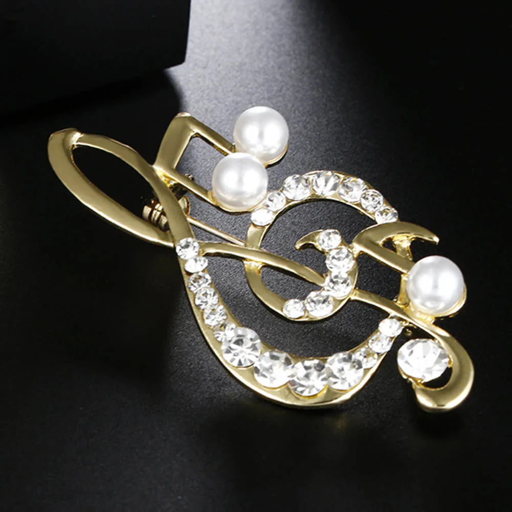 Elegant Music Note brooch for women girl dress Accessories Gold crystal brooch rhinestone pins
Elegant Music Note brooch for women girl dress Accessories Gold crystal brooch rhinestone pins