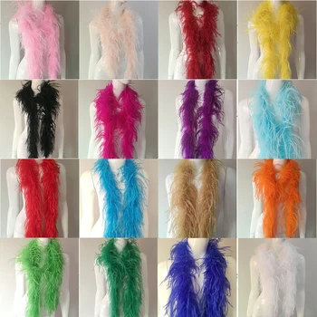 

Hot 2m Long High Quality 2-layer White Ostrich Feather Boa for Wedding Focus Carnival Dress Ornaments/Shawls/Crafts