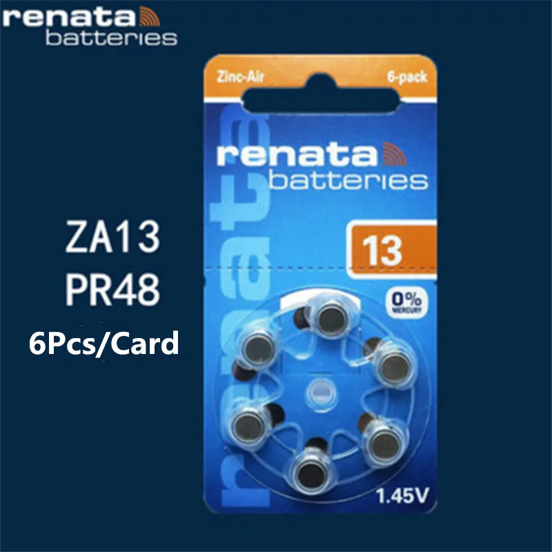 1packs (6batterys)XRenata Maratone Plus Size A13 13A ZA13 13 PR48 Zinc Air 1.45V Hearing aid battery
1packs (6batterys)XRenata Maratone Plus Size A13 13A ZA13 13 PR48 Zinc Air 1.45V Hearing aid battery
