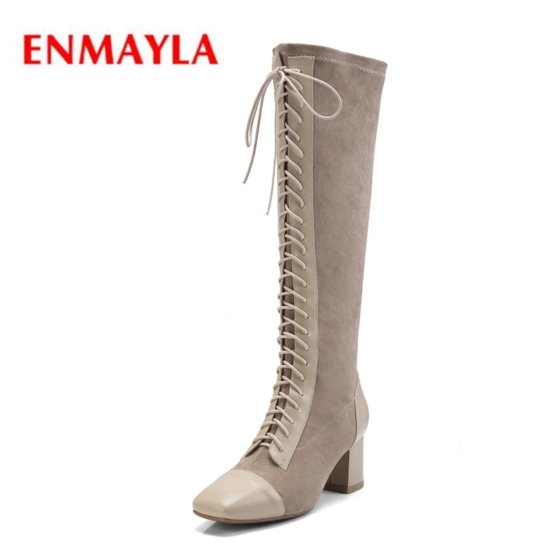 ENMAYLA Women fashion patchwork zipper knee high boots lady square toe cross-tied botas mujer Size 34-39 ZYL1308
ENMAYLA Women fashion patchwork zipper knee high boots lady square toe cross-tied botas mujer Size 34-39 ZYL1308