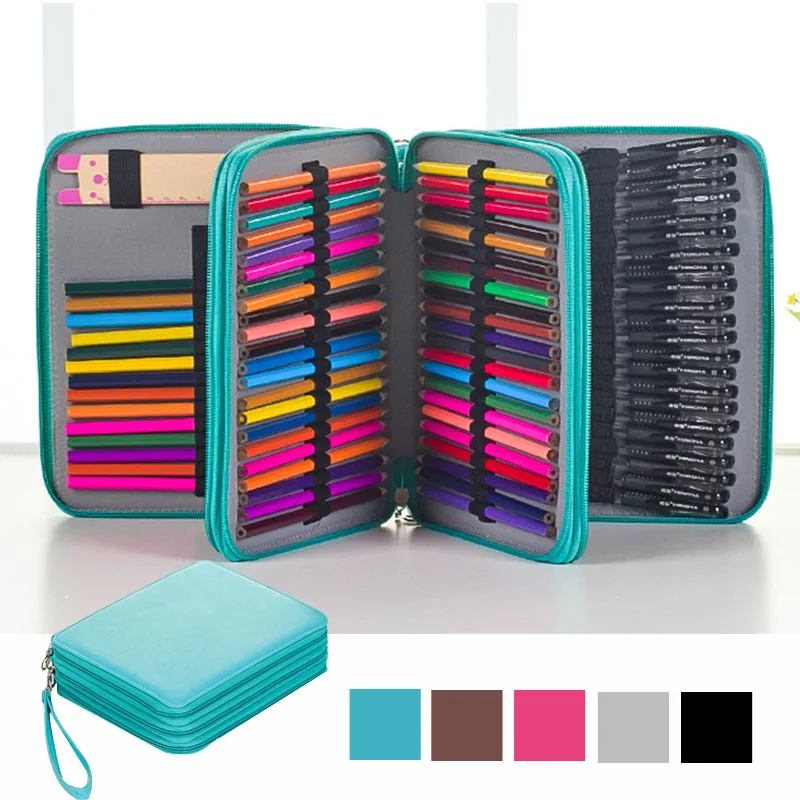 168 Holes Portable PU Leather School Pencils Case Large Capacity Pencil Bag For Colored Pencils Watercolor Art Supplies
168 Holes Portable PU Leather School Pencils Case Large Capacity Pencil Bag For Colored Pencils Watercolor Art Supplies