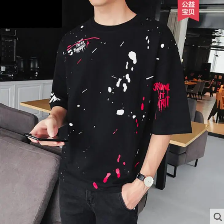 M~8XL! 2019 Short sleeved men's T-shirt tide Big code Korean half sleeve five 5 split sleeves loose T-shirt
M~8XL! 2019 Short sleeved men's T-shirt tide Big code Korean half sleeve five 5 split sleeves loose T-shirt