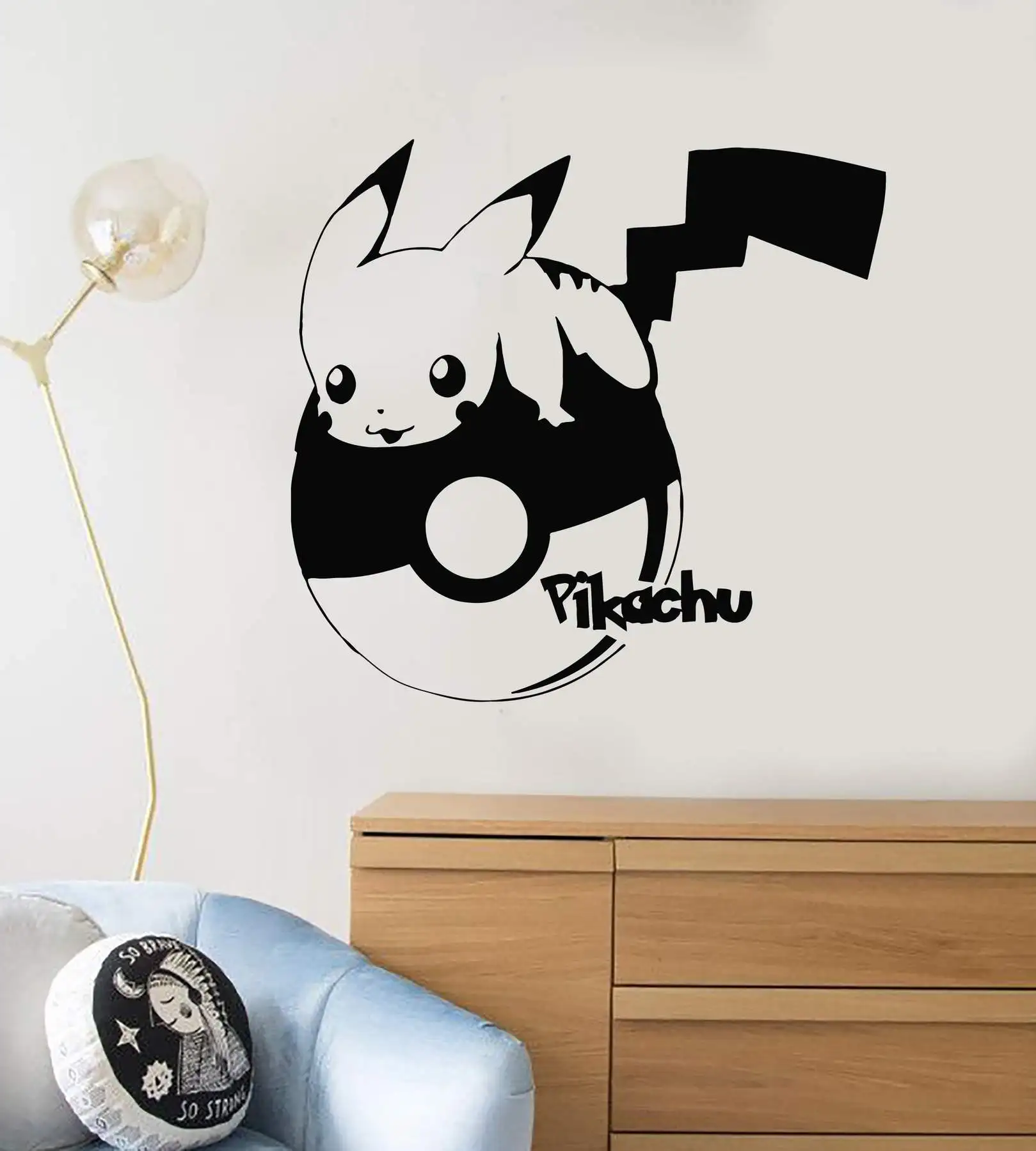 Vinyl wall applique Pikachu funny art deco for kids room Pokemon sticker mural home fashion decoration DM26
Vinyl wall applique Pikachu funny art deco for kids room Pokemon sticker mural home fashion decoration DM26