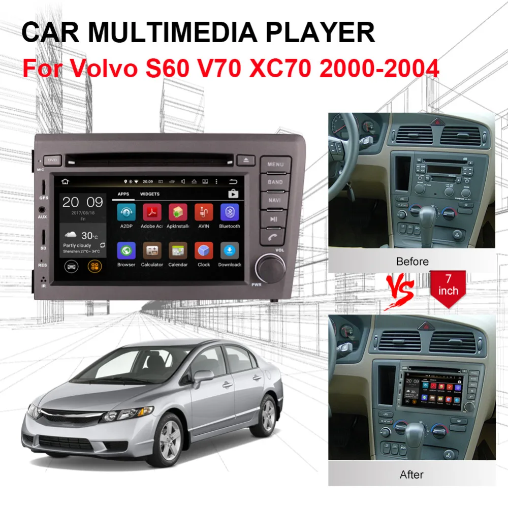 Android 9.0 Octa Core 4GB RAM Car Radio Stereo For Volvo S60 V70 XC70 2000 2001 2002 2003 2004 CD DVD Video Multimedia Player
Android 9.0 Octa Core 4GB RAM Car Radio Stereo For Volvo S60 V70 XC70 2000 2001 2002 2003 2004 CD DVD Video Multimedia Player