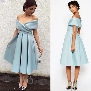 Blue Off The Shoulder Prom Gowns Ruffles Satin Tea Length Evening Gowns With Pockets Elegant Party Dresses Mid Calf Length
Blue Off The Shoulder Prom Gowns Ruffles Satin Tea Length Evening Gowns With Pockets Elegant Party Dresses Mid Calf Length