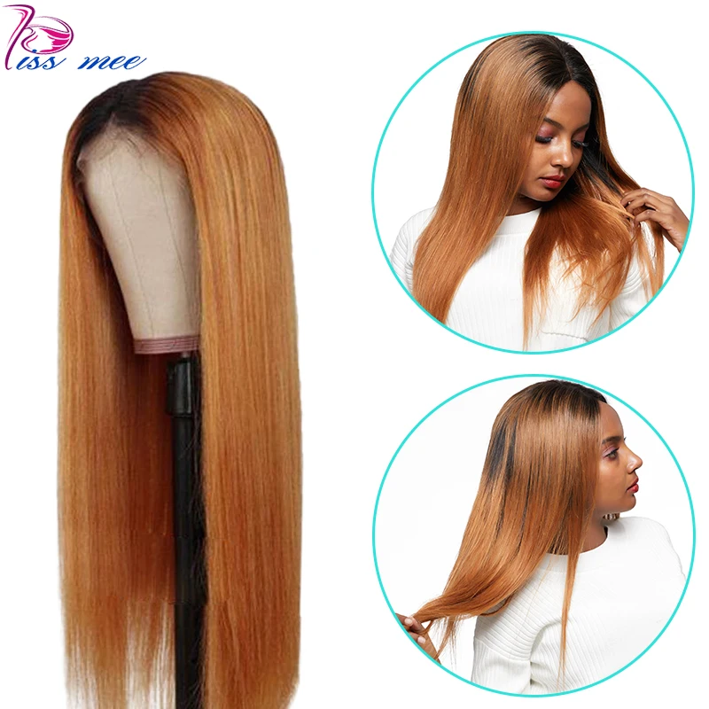 Kiss mee 1B/30 Ombre Color Human Hair Wig Straight Lace Front Wig Ombre Dark Roots Preplucked Brazilian Remy Wig For Black Women
Kiss mee 1B/30 Ombre Color Human Hair Wig Straight Lace Front Wig Ombre Dark Roots Preplucked Brazilian Remy Wig For Black Women
