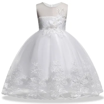 

Mesh applique evening wedding flower lace girl dresses for wedding girls dress first communion princess dress baby tutu costume