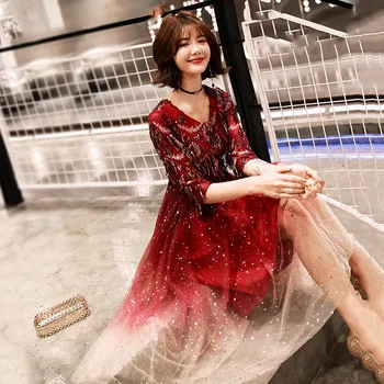 Party Dress Women Gradient Starry Red XS XL 2XL Plus Size Dress 2019 New Spring Summer Sequined Elegant V Neck Slim Dress LD53
Party Dress Women Gradient Starry Red XS XL 2XL Plus Size Dress 2019 New Spring Summer Sequined Elegant V Neck Slim Dress LD53