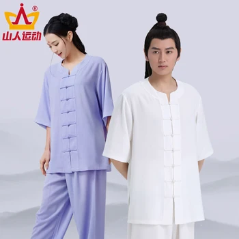 

2018 Tai Chi Serve Woman Summer Cotton Sleeve Serve In National Customs Boxing Clothing Male A Martial Art Performance Serve