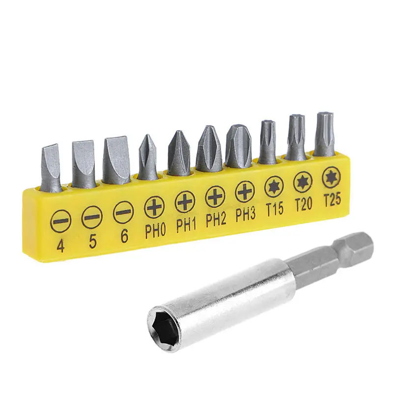 10pcs Precision Torx Bits Hex Socket Magnetic Screwdriver Bit Head Connect Rod (10 Screwdriver Bits+1Connecting rod)
10pcs Precision Torx Bits Hex Socket Magnetic Screwdriver Bit Head Connect Rod (10 Screwdriver Bits+1Connecting rod)