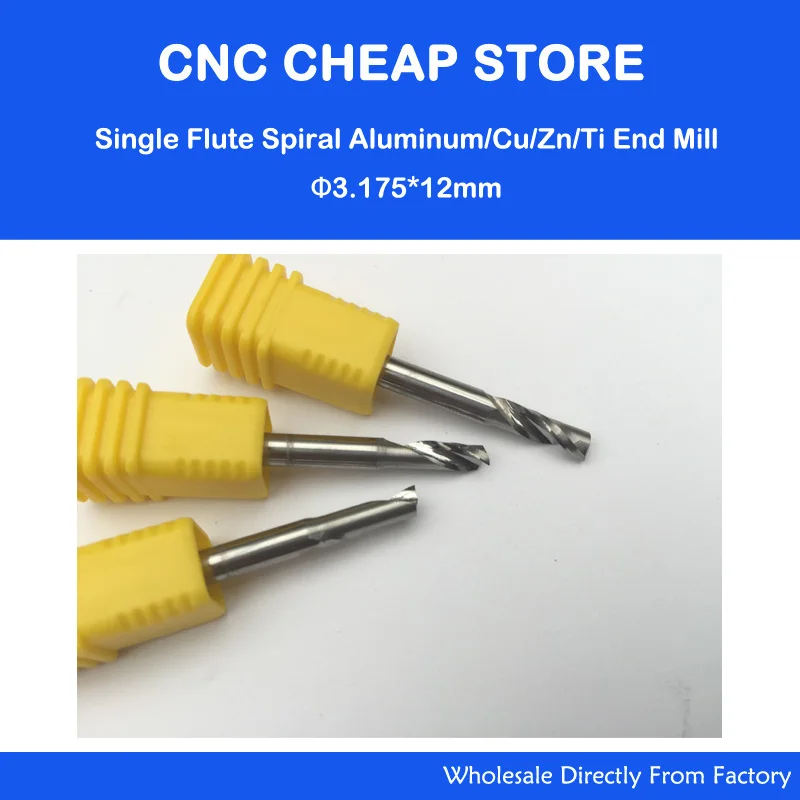 5pcs single Blade Aluminium cutting single flute CNC router bits 3.175mm 1/8" CEL 12mm
5pcs single Blade Aluminium cutting single flute CNC router bits 3.175mm 1/8" CEL 12mm