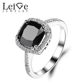 Leige Jewelry Natural Black Spinel Ring Cushion Cut Halo Wedding Engagement Rings for Women Silver 925 Jewelry Black Gemstone
Leige Jewelry Natural Black Spinel Ring Cushion Cut Halo Wedding Engagement Rings for Women Silver 925 Jewelry Black Gemstone