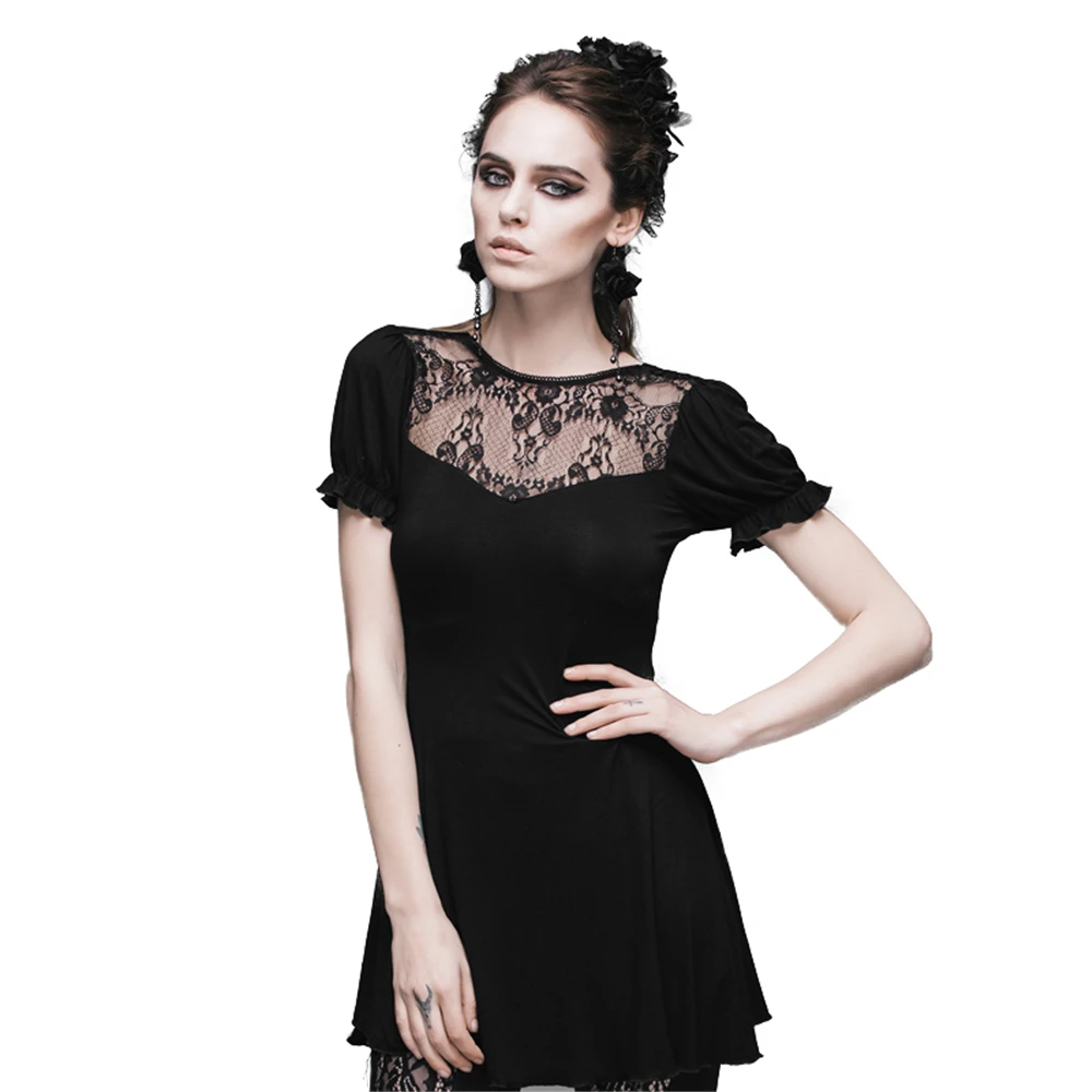 Punk Women's Black Casual Lace Shirt Transparent Short Sleeve Cotton T Shirts Backless Short Sleeve T-Shirts
Punk Women's Black Casual Lace Shirt Transparent Short Sleeve Cotton T Shirts Backless Short Sleeve T-Shirts