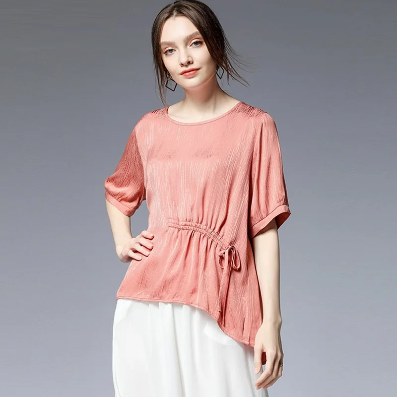 Summer casual loose half sleeve 4XL blouses women big size drawstring asymmetrical Cupro silk blouses shirts lady tops plus size
Summer casual loose half sleeve 4XL blouses women big size drawstring asymmetrical Cupro silk blouses shirts lady tops plus size