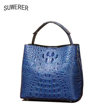 SUWERER 2019 New Women Genuine Leather bags fashion luxury Crocodile pattern schoudertas dames designer women leather bags tote
SUWERER 2019 New Women Genuine Leather bags fashion luxury Crocodile pattern schoudertas dames designer women leather bags tote