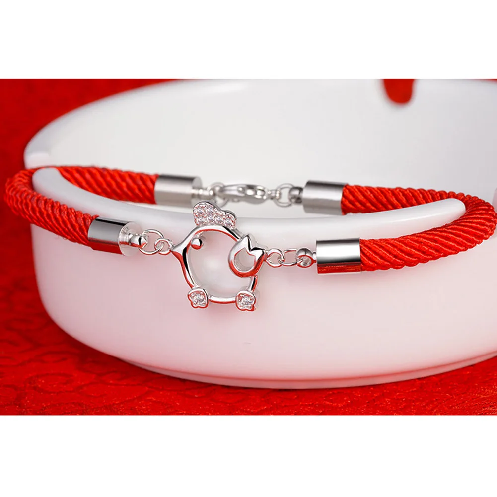 Red Rope Bracelets Silver Color Bracelets With Rhinestone Chicken Bracelets Jewelry
Red Rope Bracelets Silver Color Bracelets With Rhinestone Chicken Bracelets Jewelry